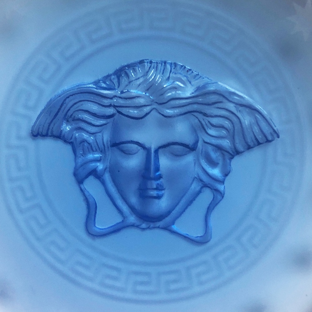 Rosenthal Versace Medusa Head Ornament Blue Crystal Home Decor - Picture 2 of 8